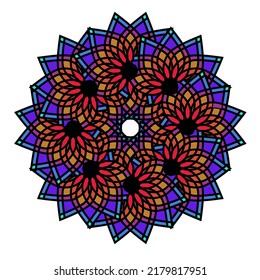 In practice, the mandala has become the general name for any plan, graphic, or geometric pattern that represents the cosmos metaphysically or symbolically, the microcosm of the universe from a human 
