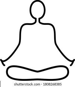 Practice meditation and yoga vector line icon. Relaxation.