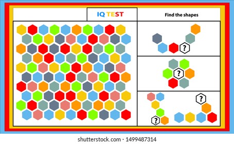 Practice Questions Worksheet for Education and IQ Test.Find the extracted shape