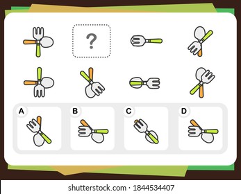Practice Questions Worksheet for Education and IQ Test. task for the development of logical thinking, vector illustration [Answer is A]
