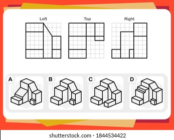 Practice Questions Worksheet for Education and IQ Test. task for the development of logical thinking, vector illustration [Answer is B]
