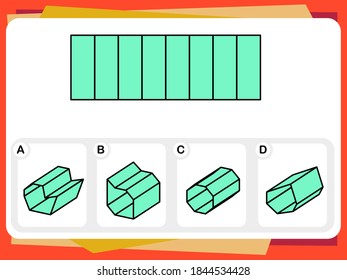 Practice Questions Worksheet for Education and IQ Test. task for the development of logical thinking, vector illustration [Answer is C]