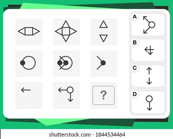 Practice Questions Worksheet For Education And IQ Test. Task For The Development Of Logical Thinking, Vector Illustration [Answer Is D]