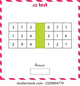 Practice Questions Worksheet for Education and IQ Test. task for the development of logical thinking, vector illustration