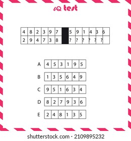 Practice Questions Worksheet for Education and IQ Test. task for the development of logical thinking, vector illustration