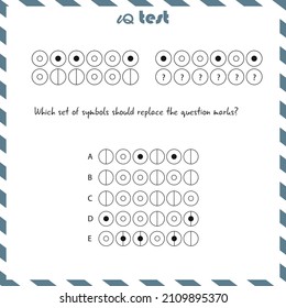 Practice Questions Worksheet for Education and IQ Test. task for the development of logical thinking, vector illustration