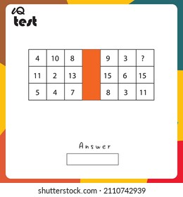 Practice Questions Worksheet for Education and IQ Test. task for the development of logical thinking, vector illustration