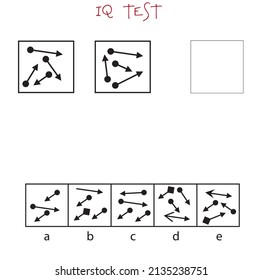 Hoja de trabajo de preguntas de práctica para educación y prueba de CI. para el desarrollo del pensamiento lógico, ilustración vectorial. PRUEBA IQ