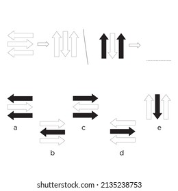 Praktische Fragen Arbeitsblatt für Bildung und IQ Test. Aufgabe für die Entwicklung des logischen Denkens, Vektorgrafik. IQ-TEST