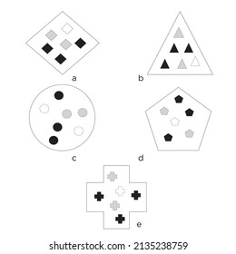 Practice Questions Worksheet for Education and IQ Test. task for the development of logical thinking, vector illustration. IQ TEST