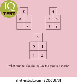 Practice Questions Worksheet for Education and IQ Test. task for the development of logical thinking, vector illustration. IQ TEST