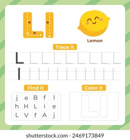 Üben Sie die Erkennung von Groß- und Kleinbuchstaben L. Eine große bedruckbare Karte, die als Karteikarte oder Wanddisplay verwendet werden kann.