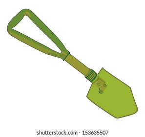 Practice shovel vector isolated on white background . Military spade tool.
