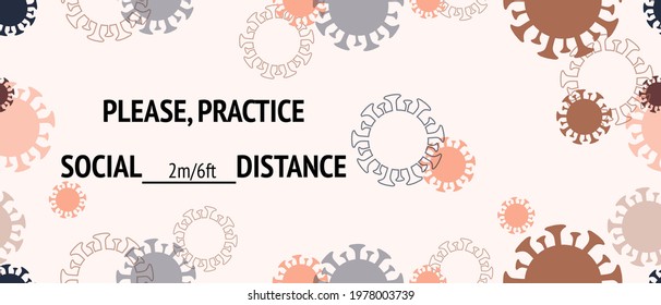 Practice Social Distance Vector Banner. Virus Protection Flat Corona Web Page. Seamless Corona Virus Pattern. Practice Social Distance Vector Banner. Flat Cartoon Coronavirus Medical Poster.