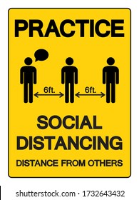 Practice Social Distancing Distance From Others Symbol, Vector  Illustration, Isolated On White Background Label. EPS10