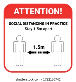 Practice social distancing, keep distance in public facility to avoid or protect from COVID-19 coronavirus outbreak spreading concept. Infographic design keeping space or distance from other people