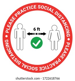 Practice social distancing, keep distance in public facility to avoid or protect from COVID-19 coronavirus outbreak spreading concept. Infographic design keeping space or distance from other people