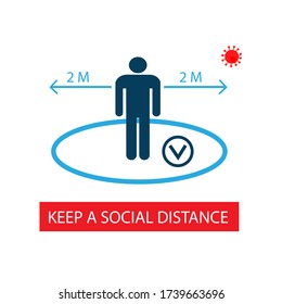 Practice social distancing, keep distance in public facility to avoid or protect from coronavirus spreading concept. Infographic design keeping space or distance from other people