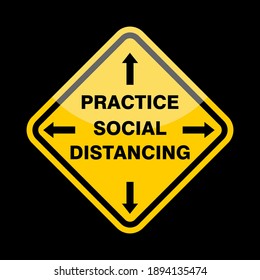  Practice social distancing, sign vector