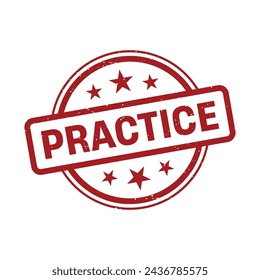 Practice Stamp, Practice Grunge Round Sign