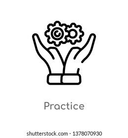 practice vector line icon. Simple element illustration. practice outline icon from productivity concept. Can be used for web and mobile