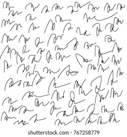 Practice writing a signature on white paper in vector.