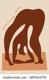 Practice yoga quirky illustration in abstract modern style