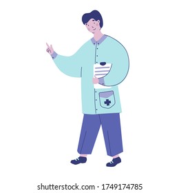 Practicing doctor, vector illustration design. Cartoon vector illustration.