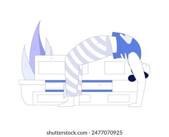 Practicing yoga, physical and mental health, flat vector character concept, operation hand drawn illustration
