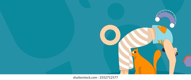 Practicing yoga, physical and mental health, flat vector character concept, operation hand drawn illustration
