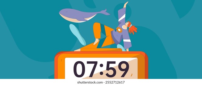 Practicing yoga, physical and mental health, flat vector character concept, operation hand drawn illustration
