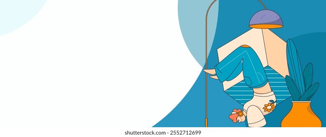 Practicing yoga, physical and mental health, flat vector character concept, operation hand drawn illustration
