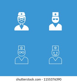 Practitioner icon. collection of 4 practitioner filled and outline icons such as . editable practitioner icons for web and mobile.