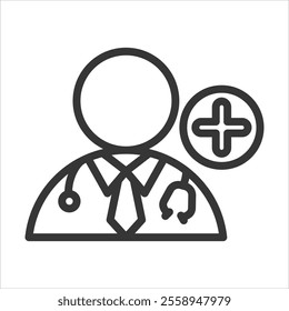 Practitioner Outline Icon Vector Illustration