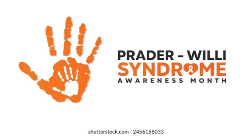 Prader willi Syndrome Awareness Month. Great for cards, banners, posters, social media and more. White background.