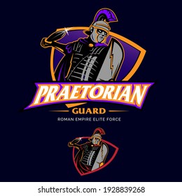 Praetorian Guard  Roman Empire Elite Force esport insignia style. the text layer is separated
