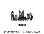 Prague art design concept. Flat vector illustration.	