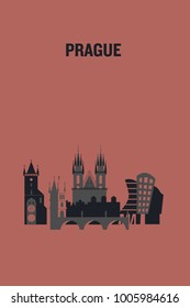 Prague art design concept. Flat vector illustration.	
