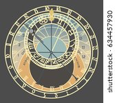Prague Astronomical Clock - vector graphic
