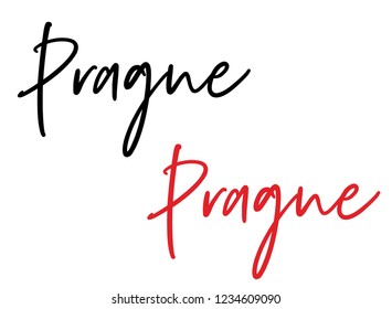 Prague calligraphy vector quote