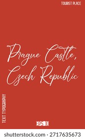 Castelo de Praga, República Checa    - Monte Kilimanjaro Tanzânia - Poster de Tipografia de Viagem Global - Icônico Vetor de Texto de Atração Turística e Monumento