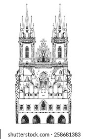 Prague cathedral, sketch collection