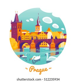 Praga Charles Bridge vetor Ilustração