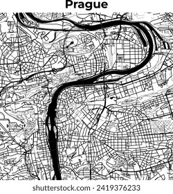 Prague City Map, Cartography Map, Street Layout Map