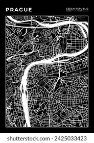 Prague City Map, Cartography Map, Street Layout Map