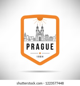 Prague City Modern Skyline Vector Template