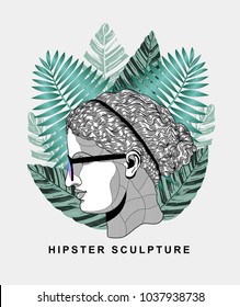 PRAGUE, CZ - March 4, 2018: Hipster Sculpture. Vector illustration hand drawn. Artemis / Diana