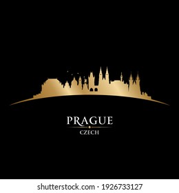 Prague Czech city skyline silhouette. Vector illustratio
