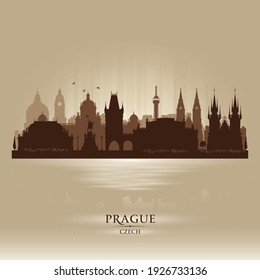 Ilustración de silueta vectorial de la ciudad checa de Praga
