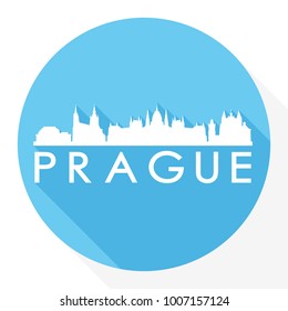 Prague Czech Republic Europe Flat Icon Skyline Silhouette Design City Vector Art Famous Buildings